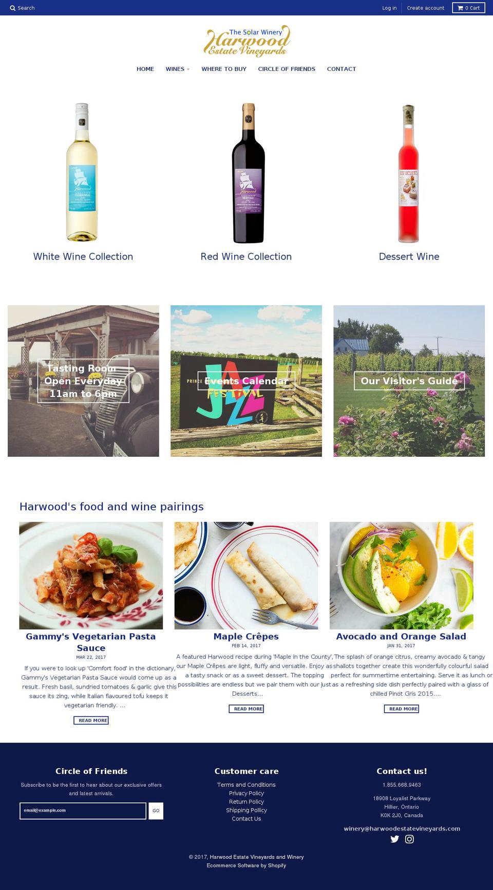 harwoodwinestore.com shopify website screenshot