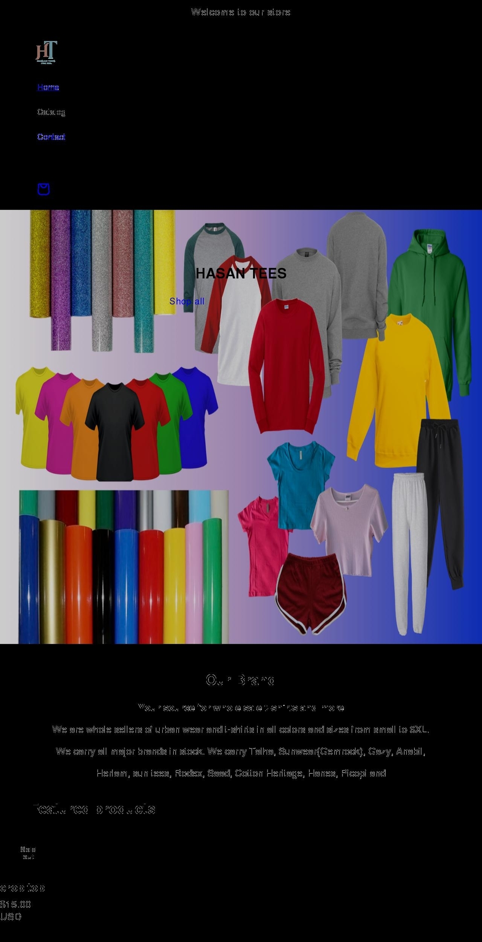 hasantees.com shopify website screenshot