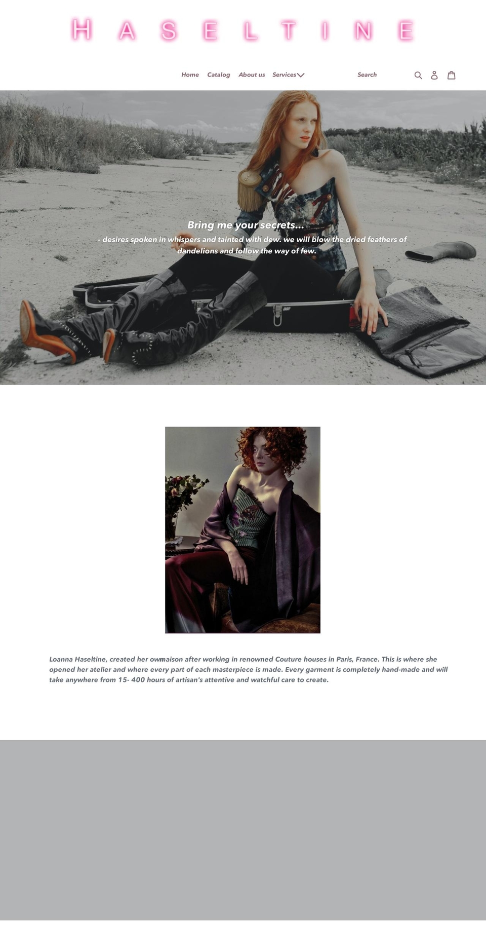 haseltine-paris.com — Shopify storefront screenshot