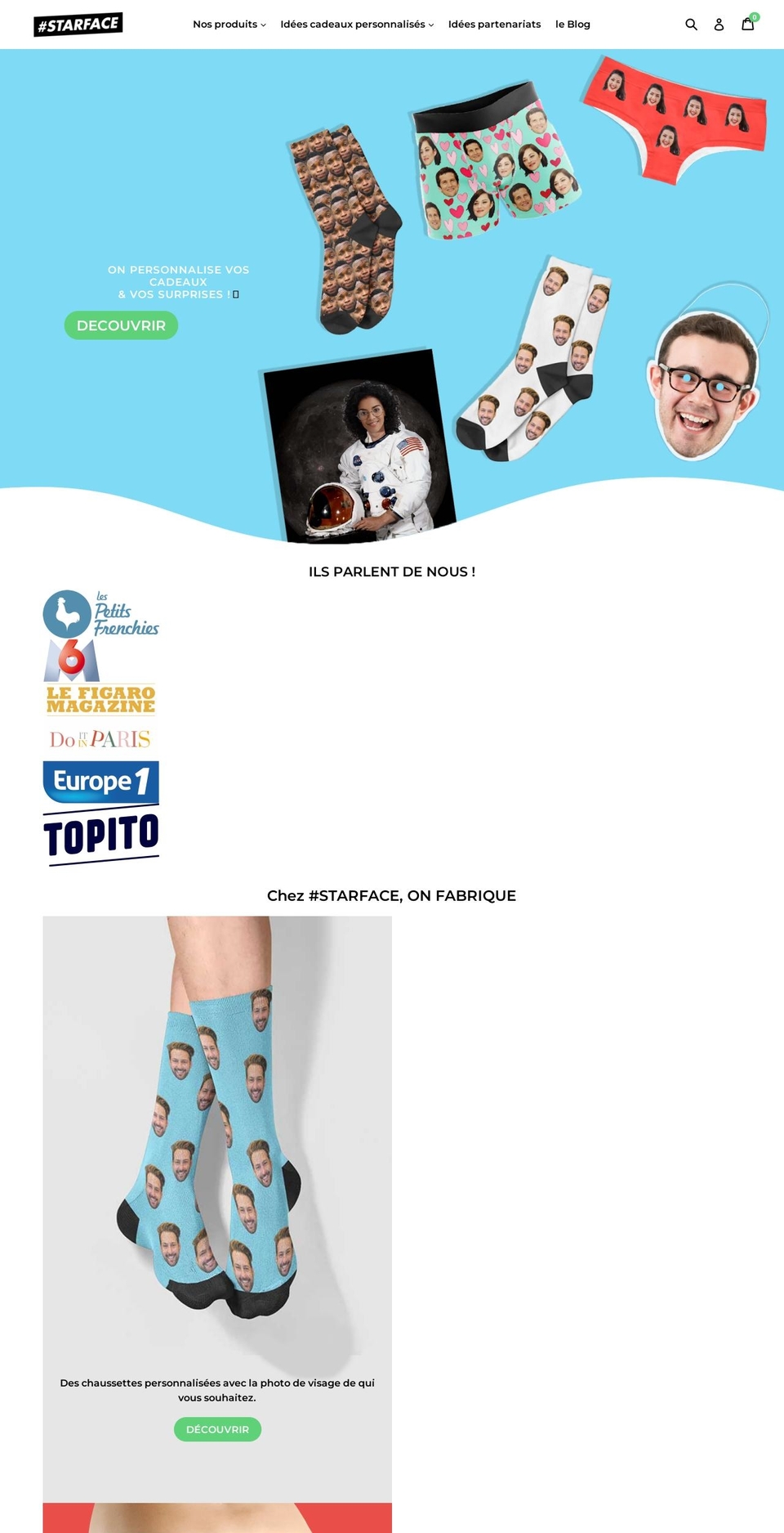 hashtag-starface.com — Shopify storefront screenshot
