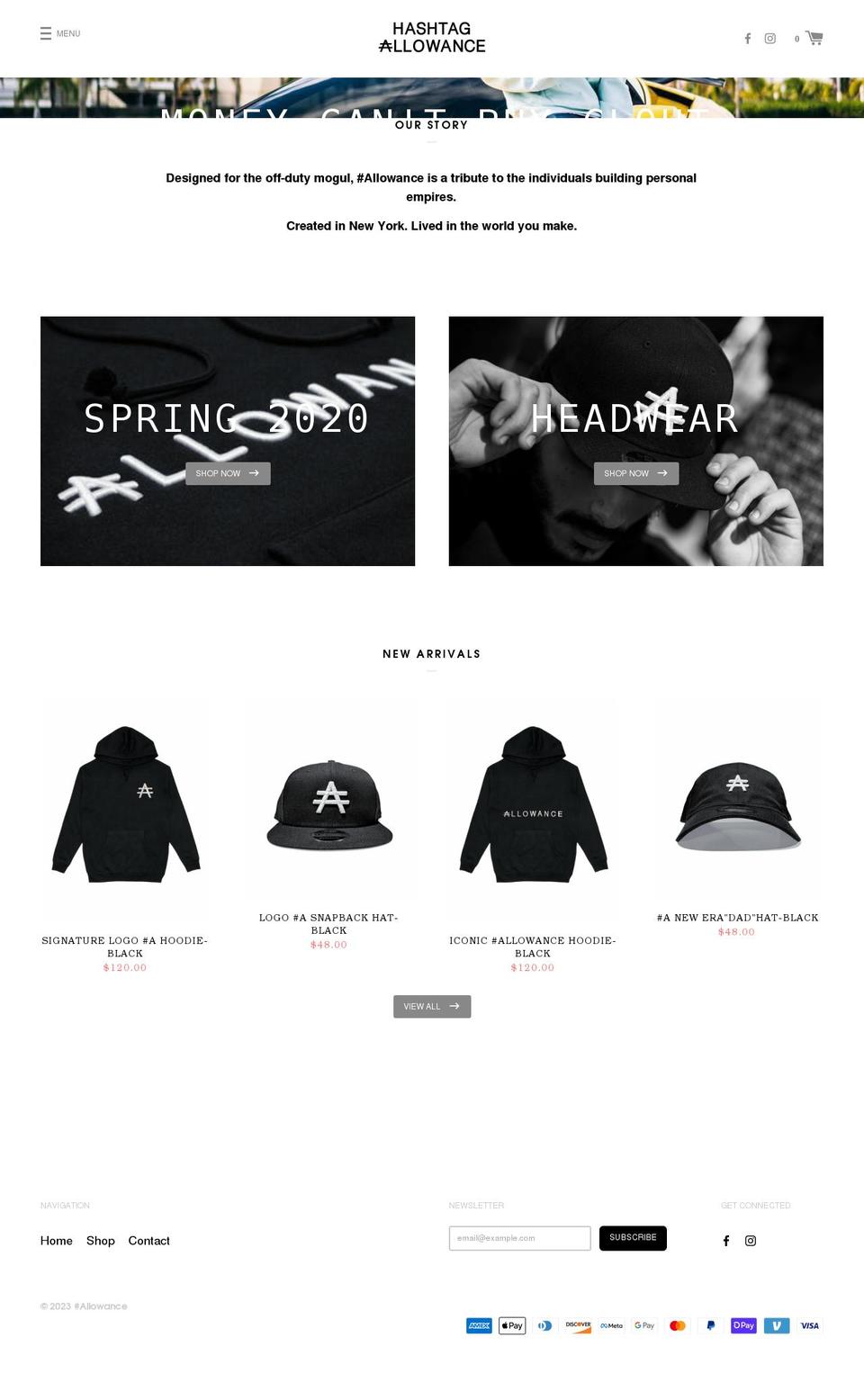 hashtagallowance.com shopify website screenshot