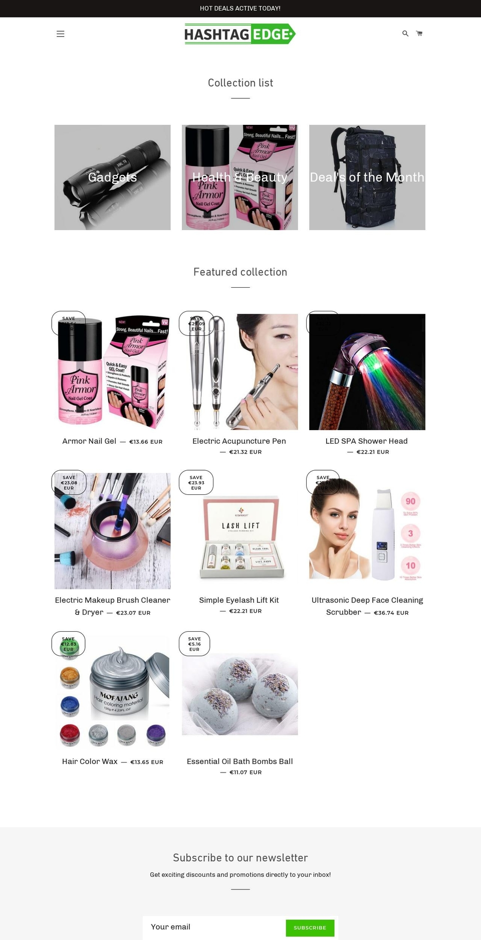 hashtagedge.com — Shopify storefront screenshot