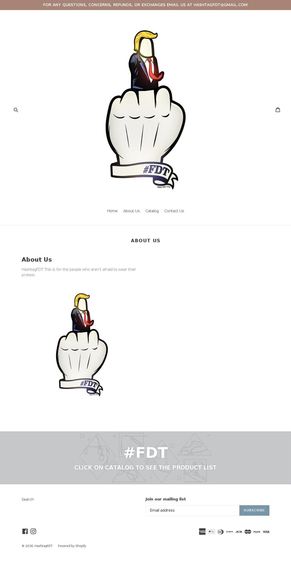 hashtagfdt.com — Shopify storefront screenshot