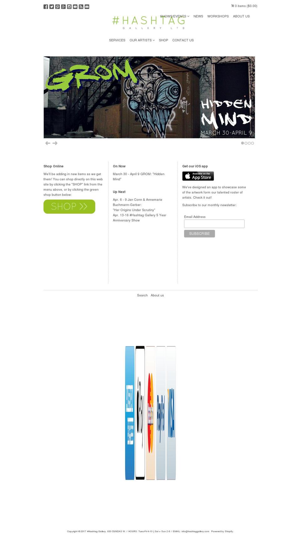 hashtaggallery.com shopify website screenshot