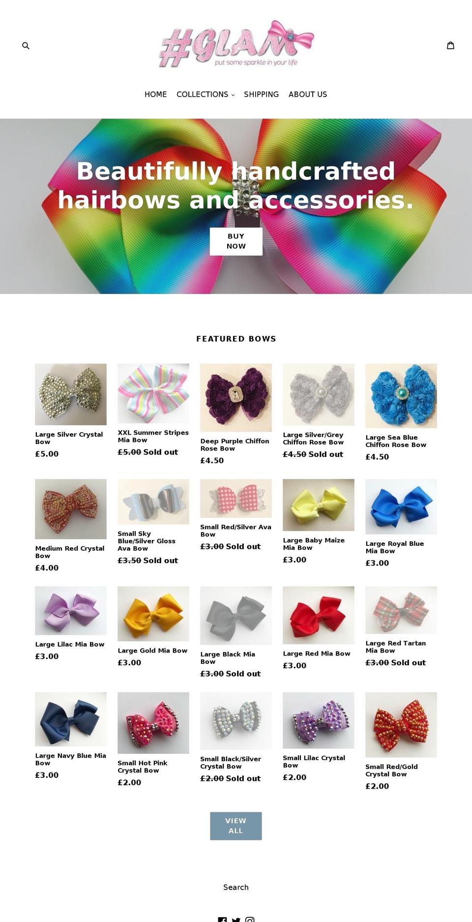 hashtagglam.com — Shopify storefront screenshot