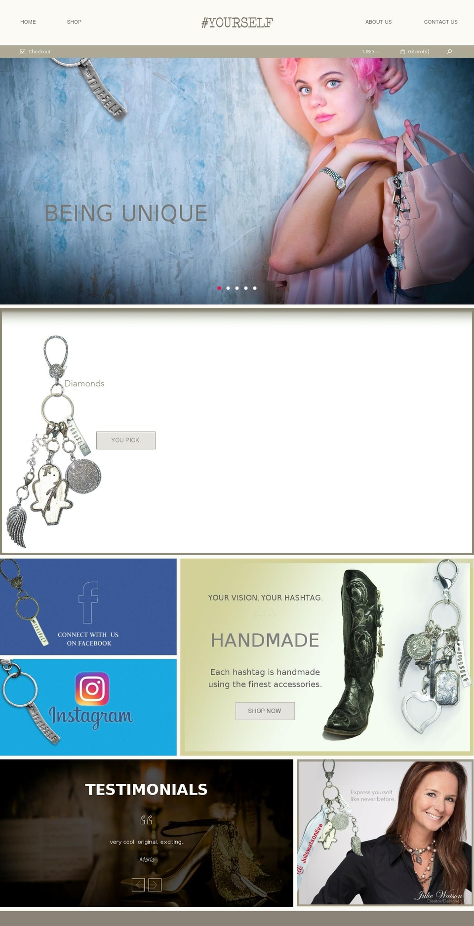 hashtagmyself.com shopify website screenshot
