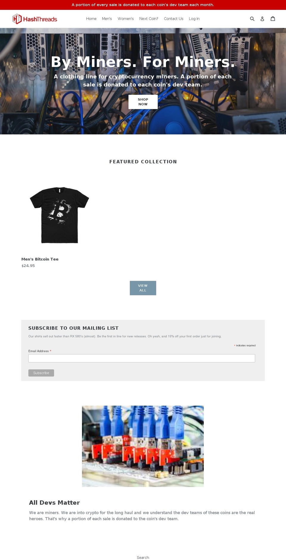hashthreads.com — Shopify storefront screenshot