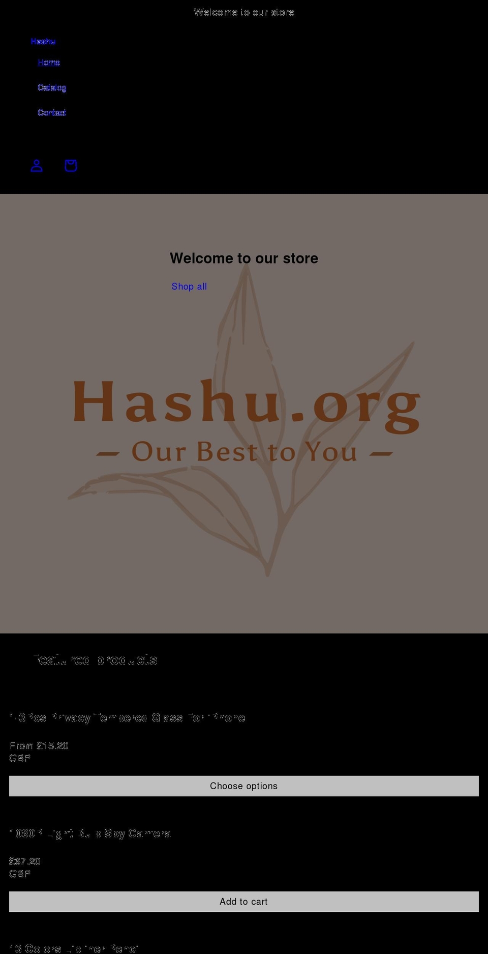 hashu.org shopify website screenshot