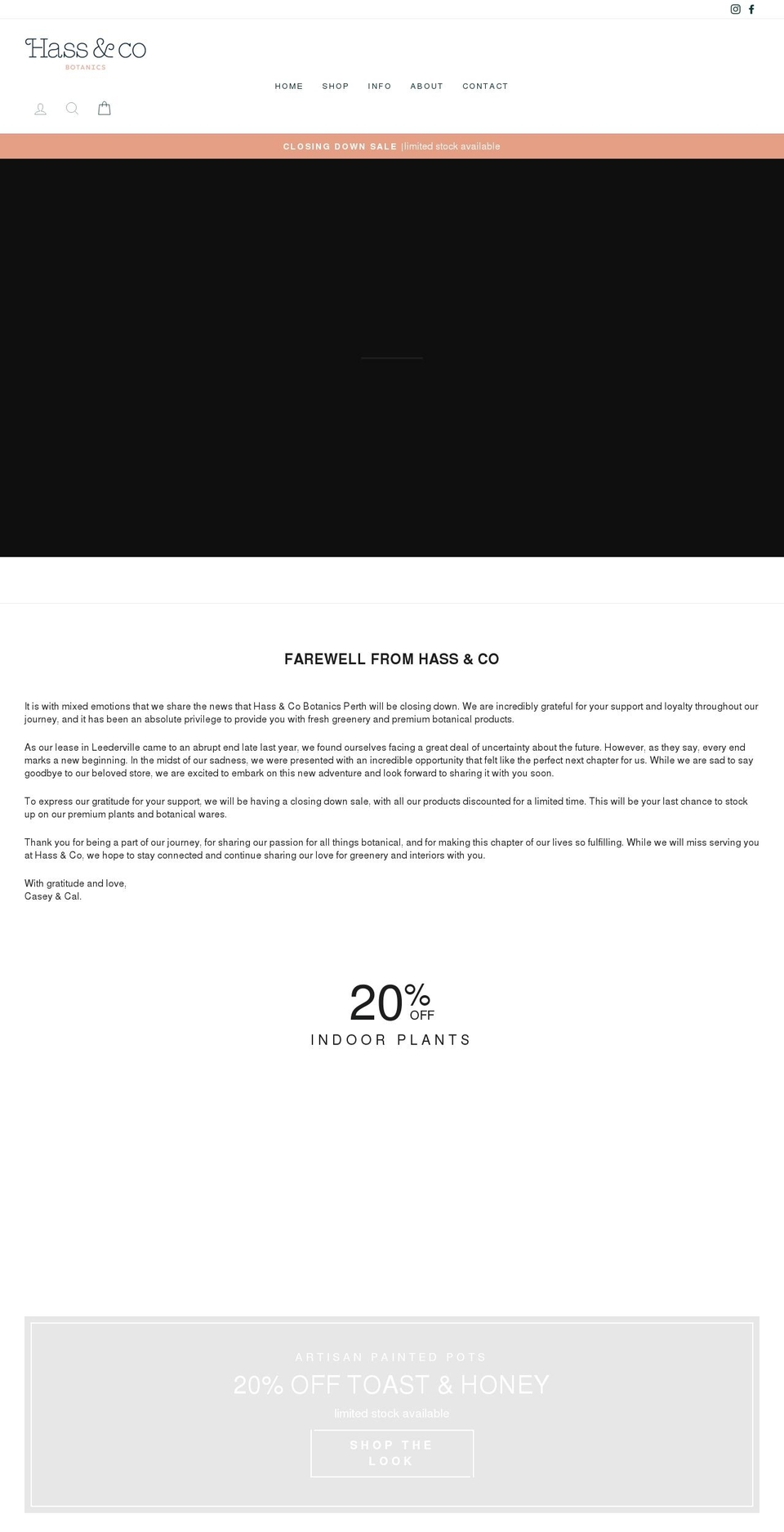 hasscobotanics.com.au shopify website screenshot