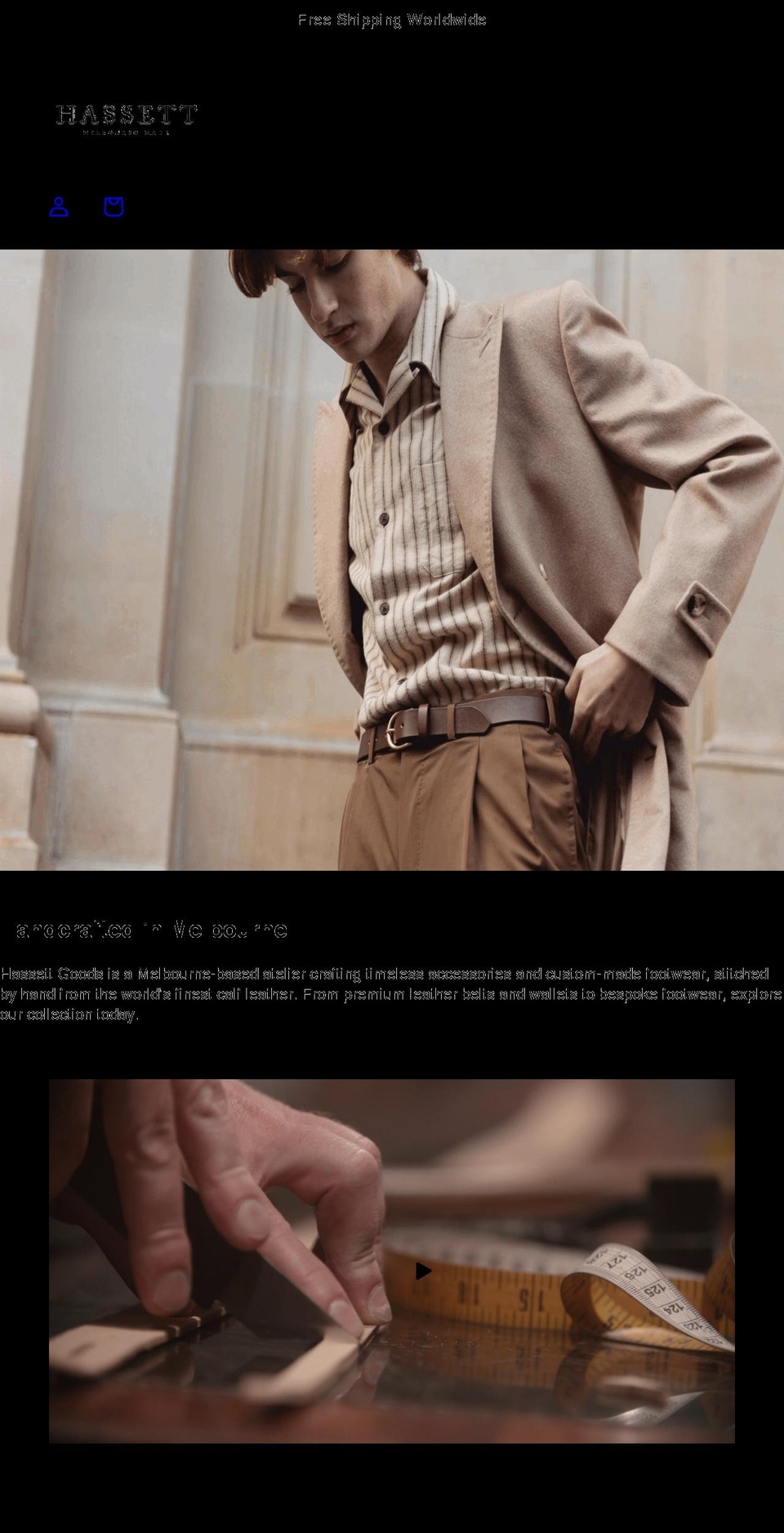 hassettgoods.com shopify website screenshot