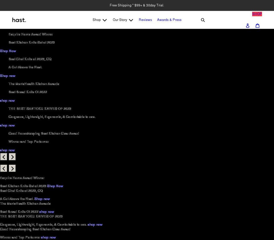 hast.co shopify website screenshot