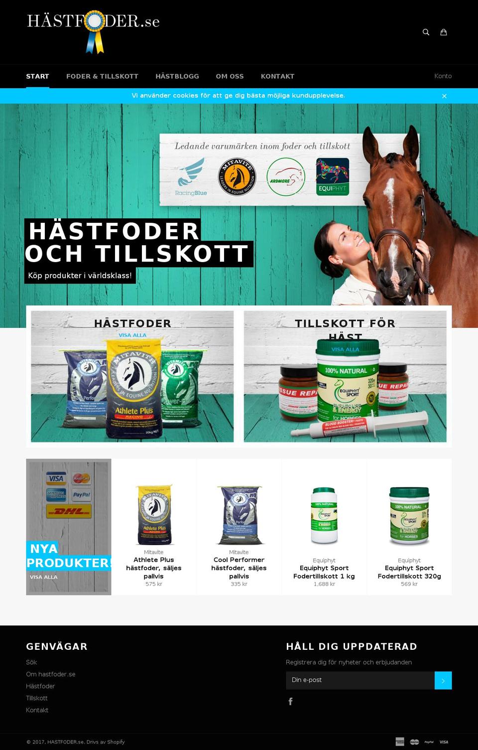 hastfoder.se shopify website screenshot