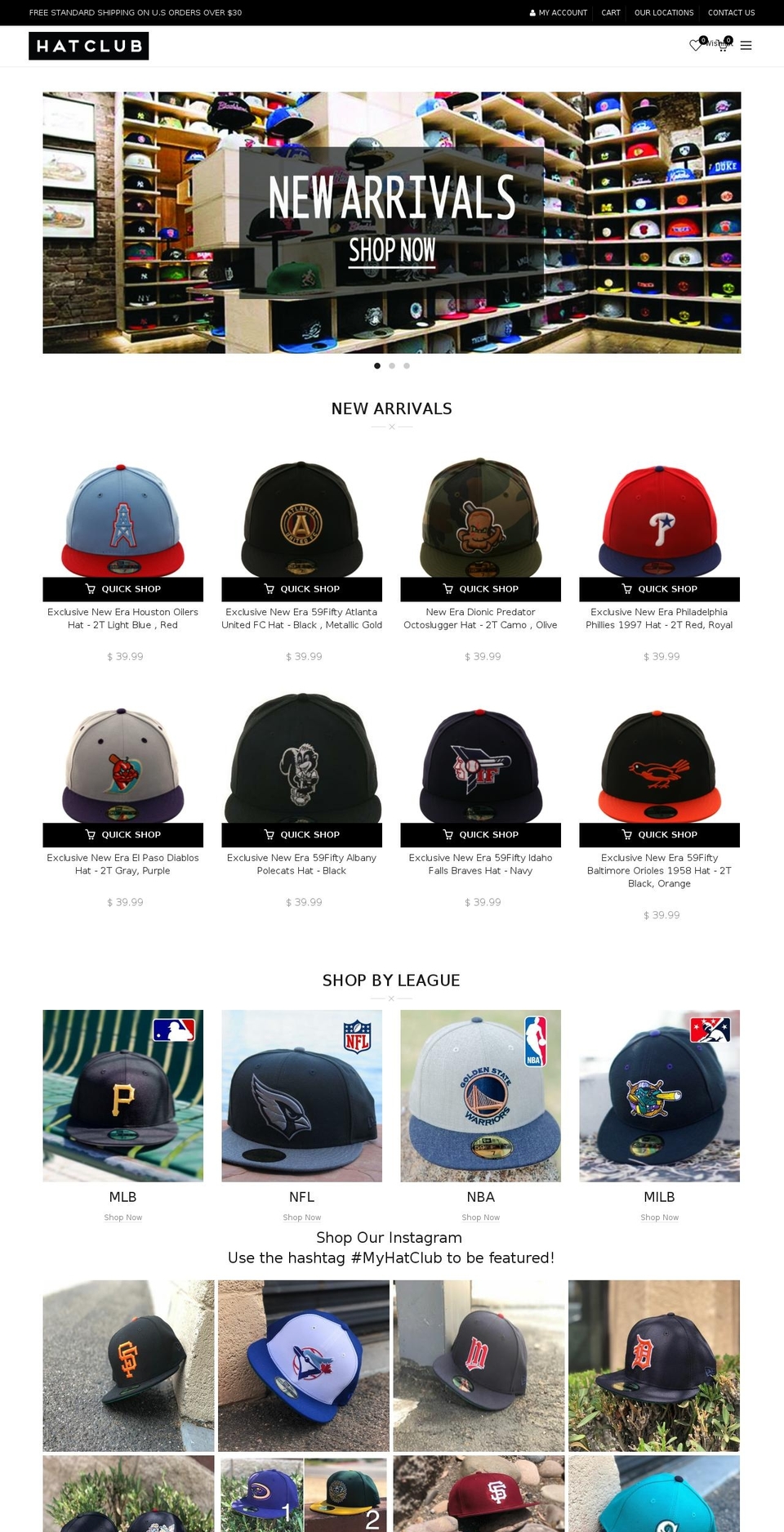 basel Shopify theme site example hat-club.biz