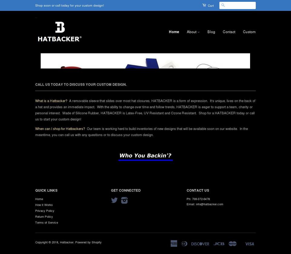 hatbacker.com shopify website screenshot