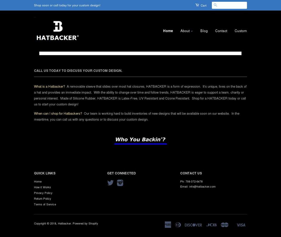 hatbacker.net shopify website screenshot