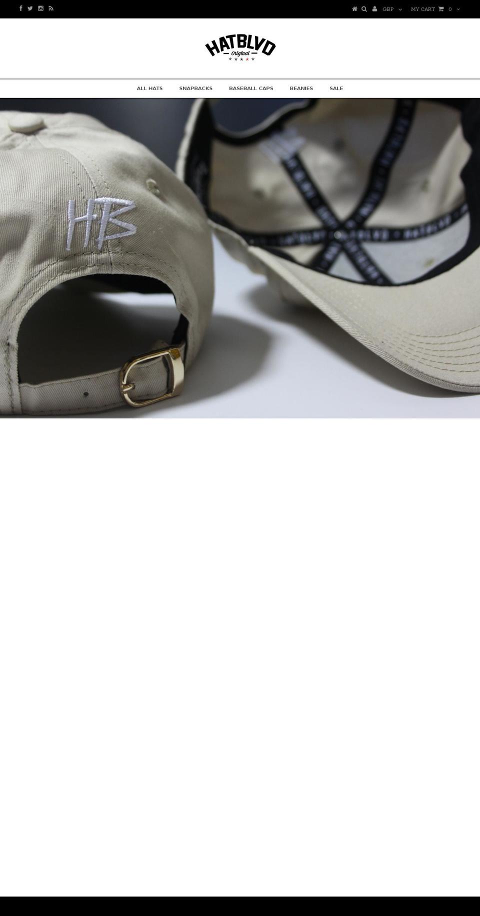 hatblvd.com shopify website screenshot