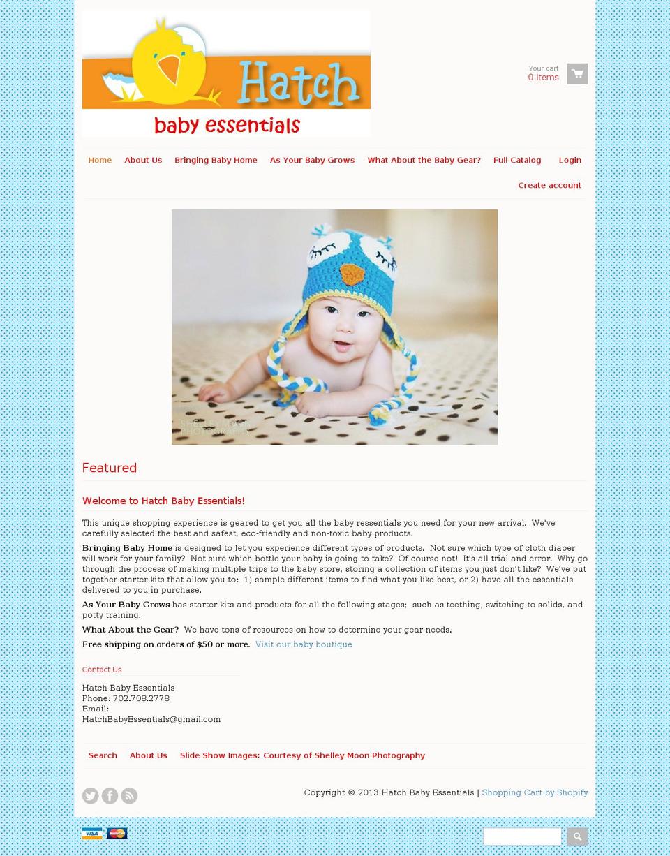 hatchbabyessentials.com shopify website screenshot