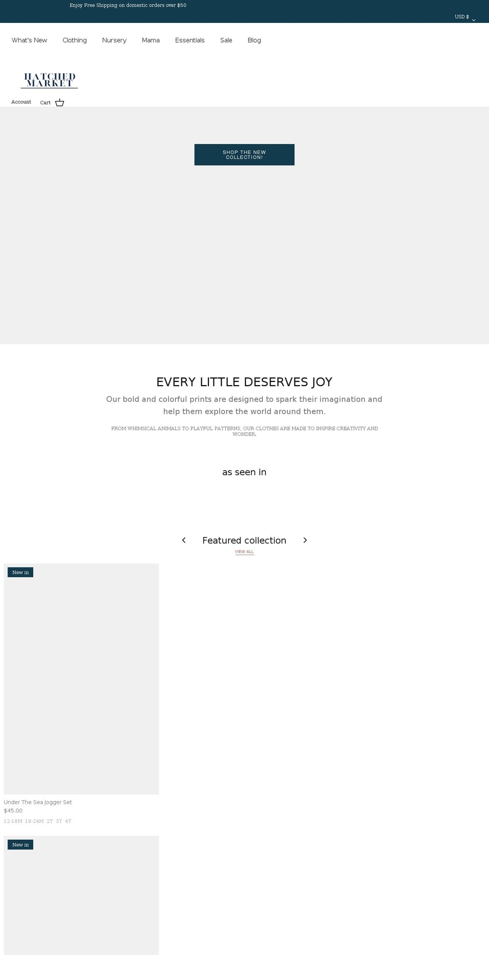 hatchedmarket.com — Shopify storefront screenshot
