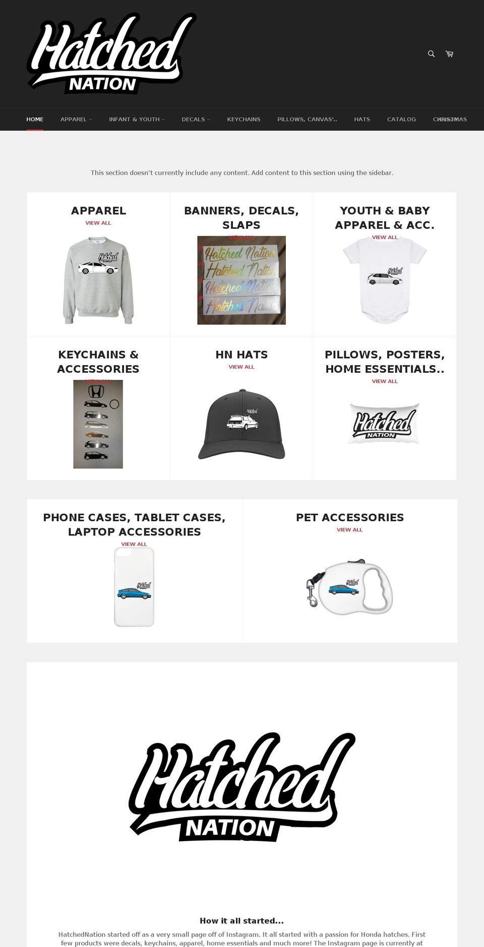hatchednation.com shopify website screenshot