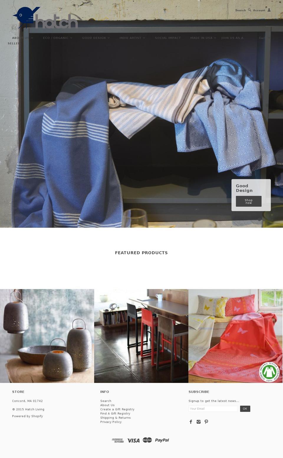 hatchliving.com shopify website screenshot