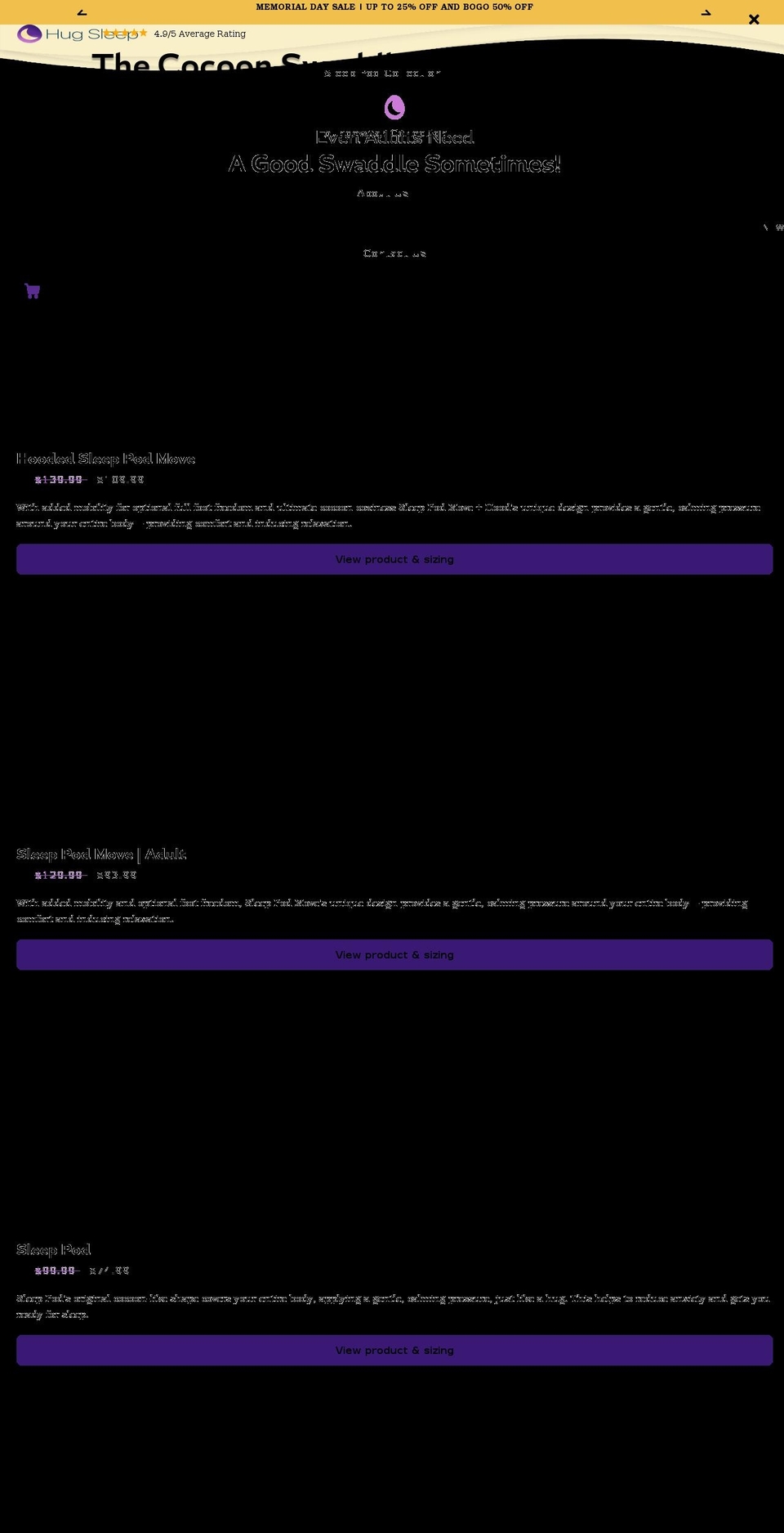 hatchsleep.com — Shopify storefront screenshot