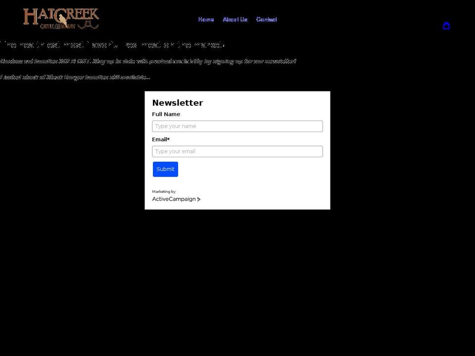 hatcreekcattle.com shopify website screenshot