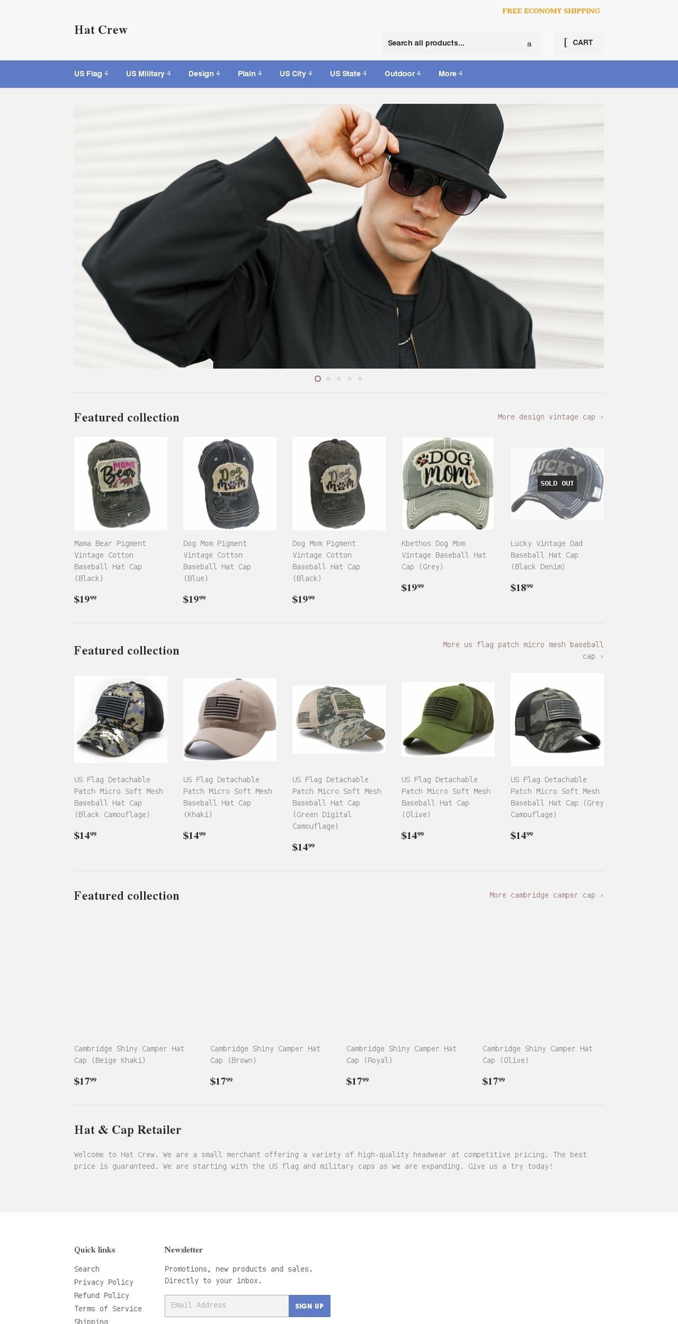 hatcrew.com shopify website screenshot
