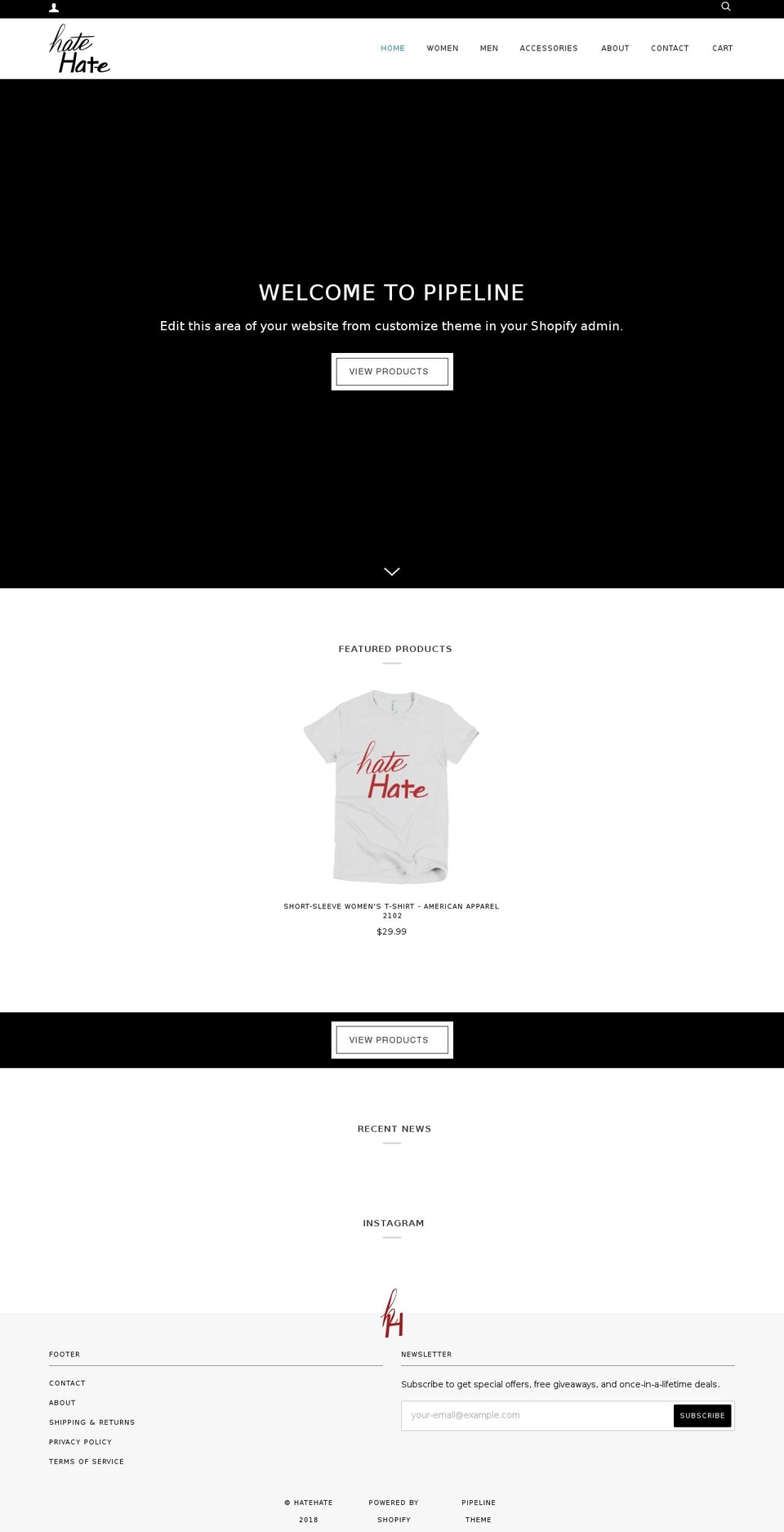hatehatewear.com shopify website screenshot