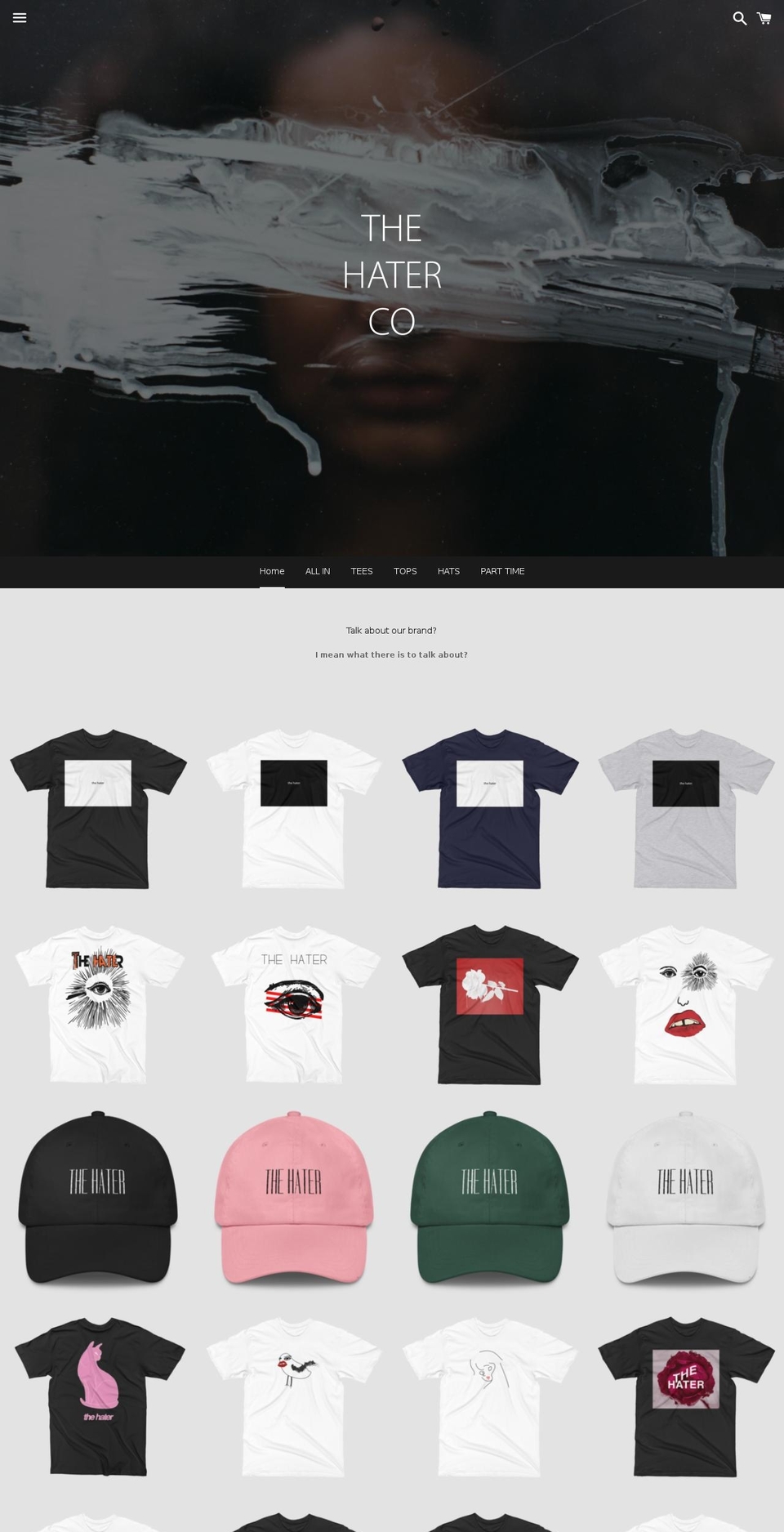 haterco.com shopify website screenshot