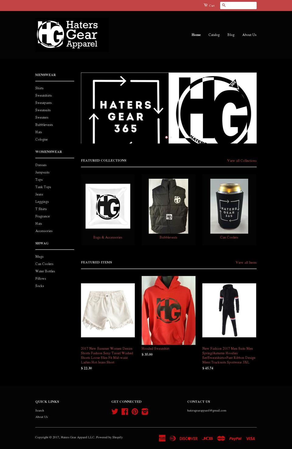 hatersgear365.com shopify website screenshot