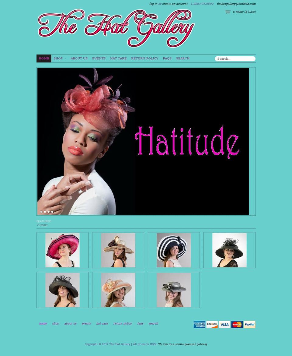 hatgallery.biz shopify website screenshot