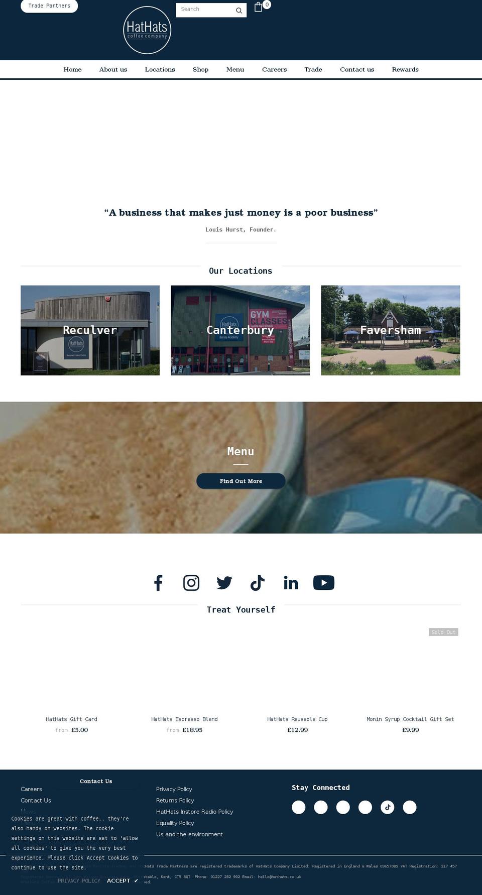 hathats.co.uk shopify website screenshot