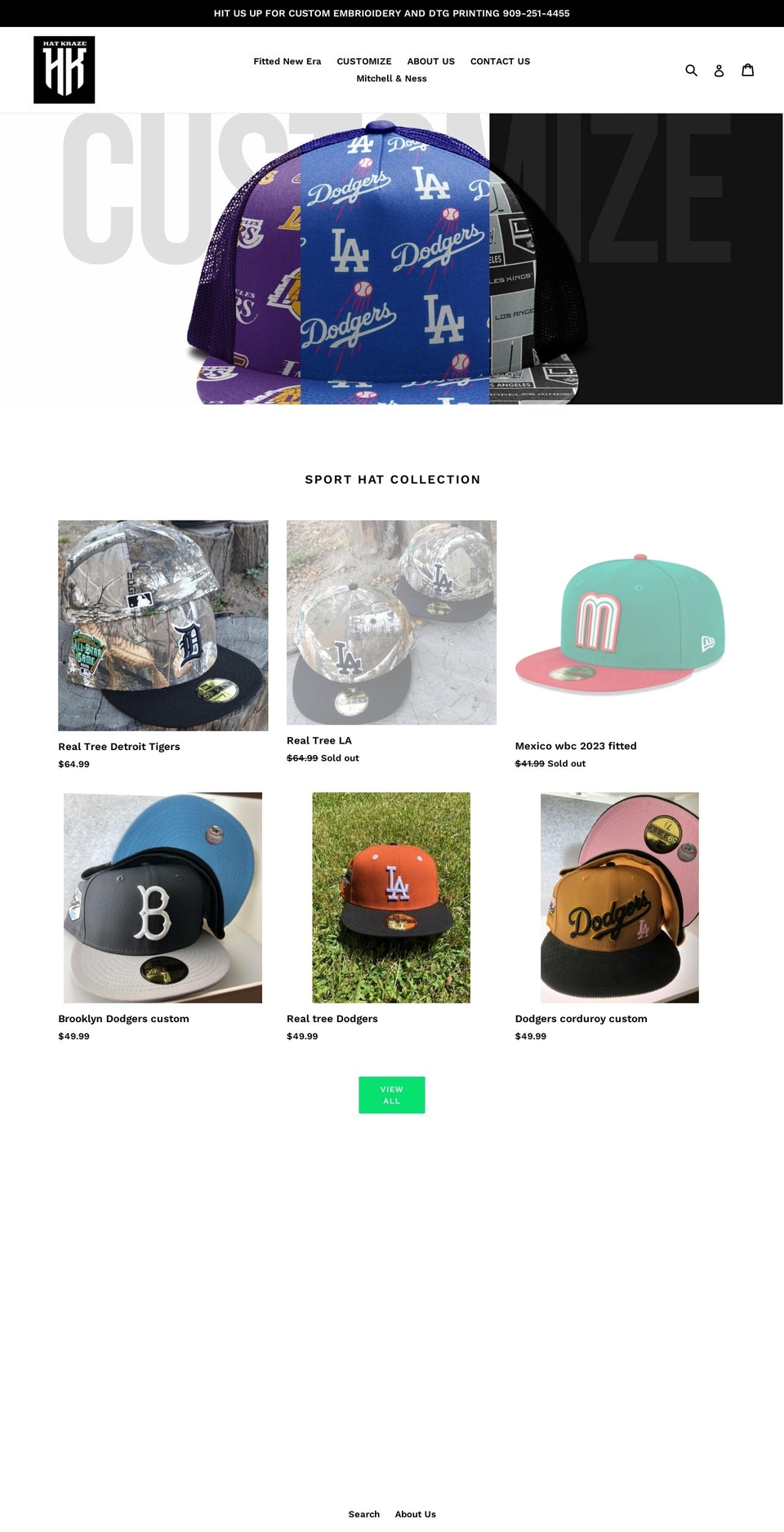 hatkraze.com — Shopify storefront screenshot