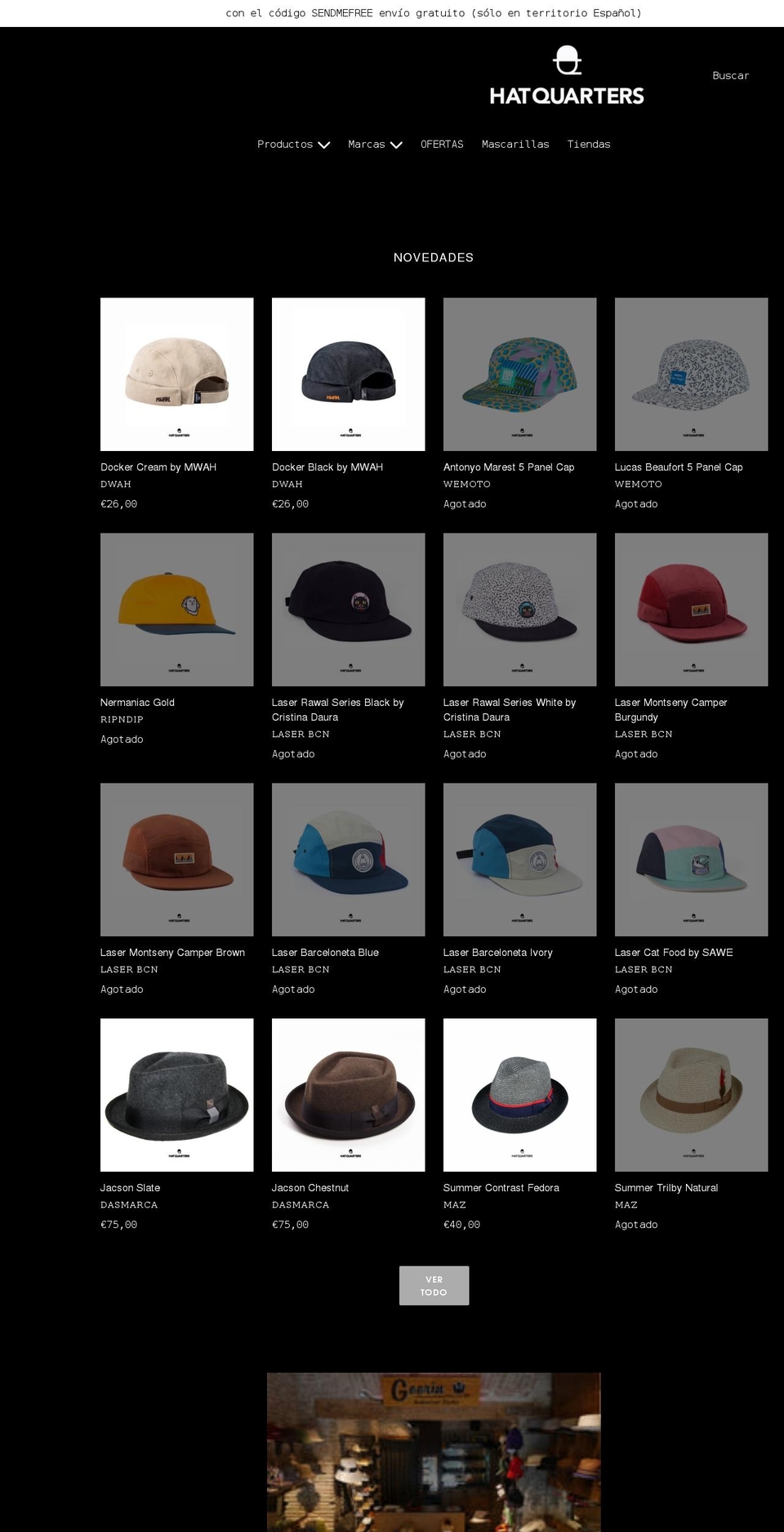 hatquarters.es shopify website screenshot