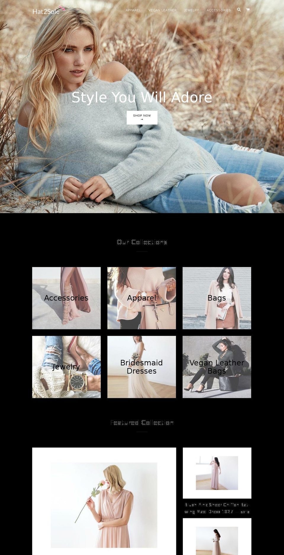 hats2sole.com — Shopify storefront screenshot