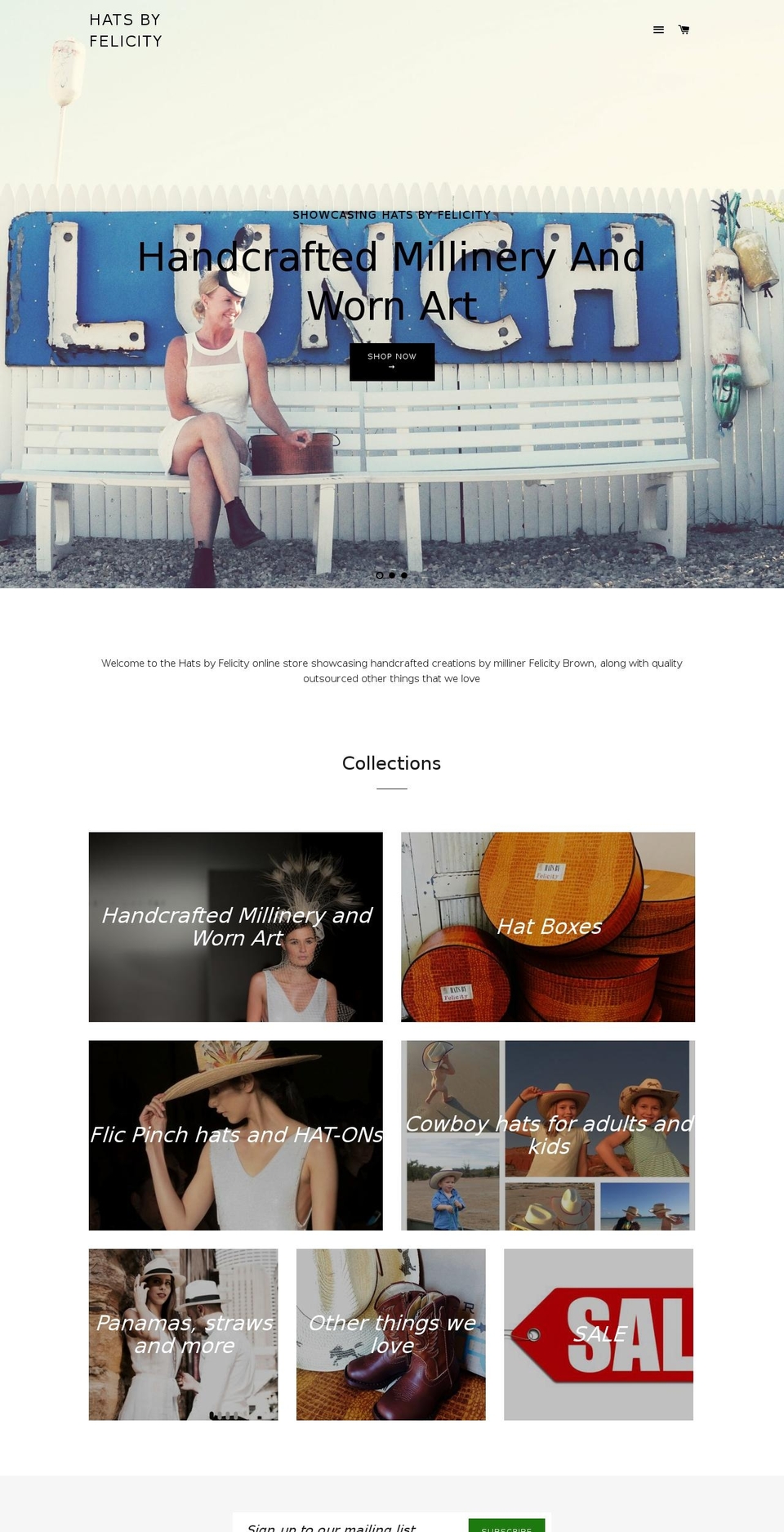 hatsbyfelicity.com.au shopify website screenshot