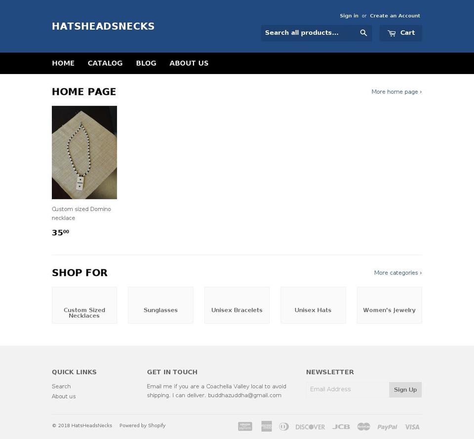 hatsheadsnecks.com shopify website screenshot