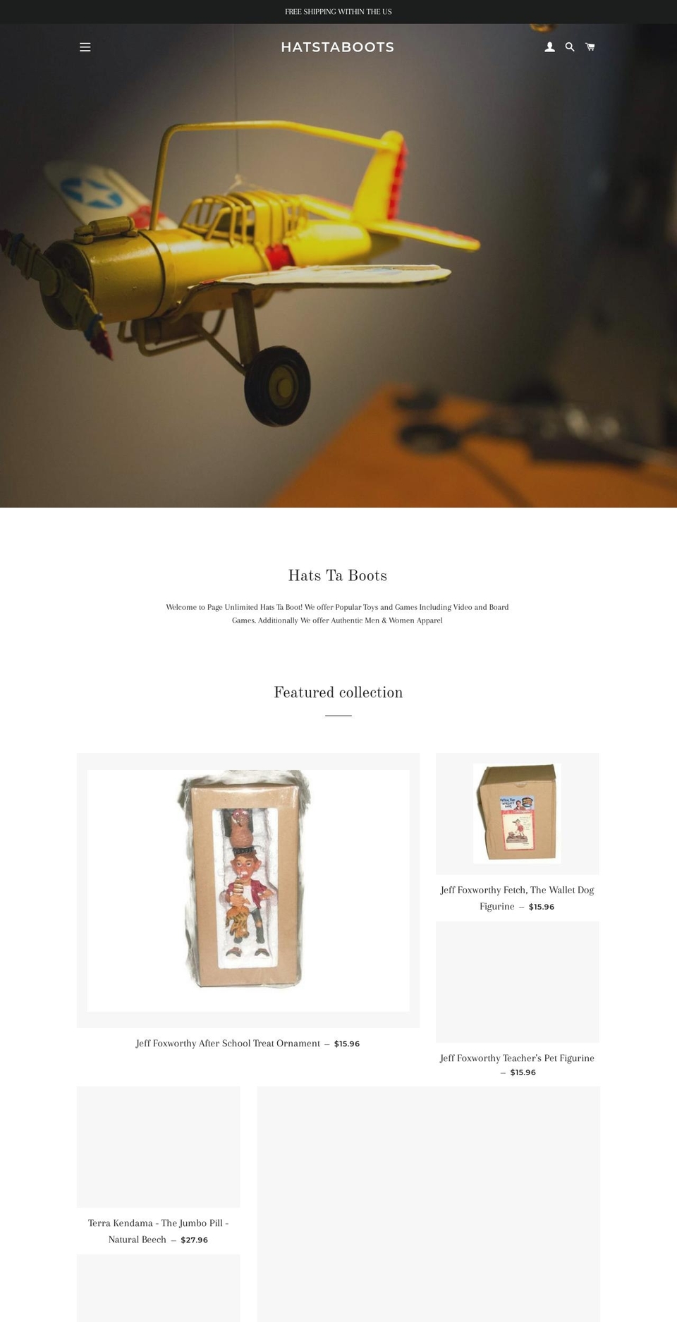 hatstaboot.com shopify website screenshot