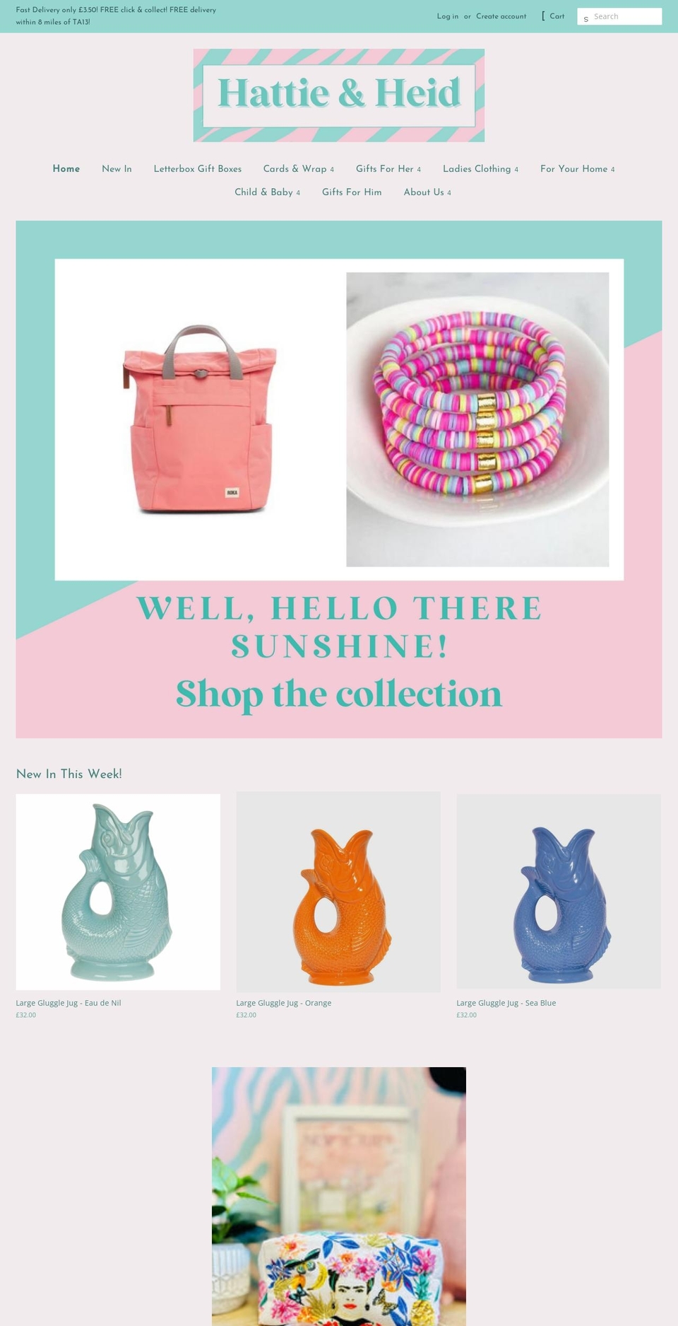 hattieandheid.co.uk shopify website screenshot