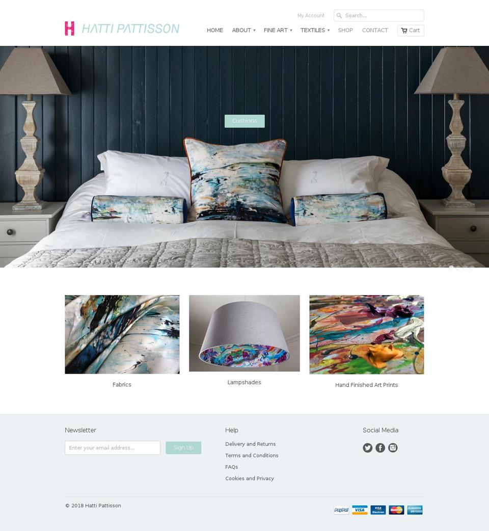 hattipattisson.com shopify website screenshot