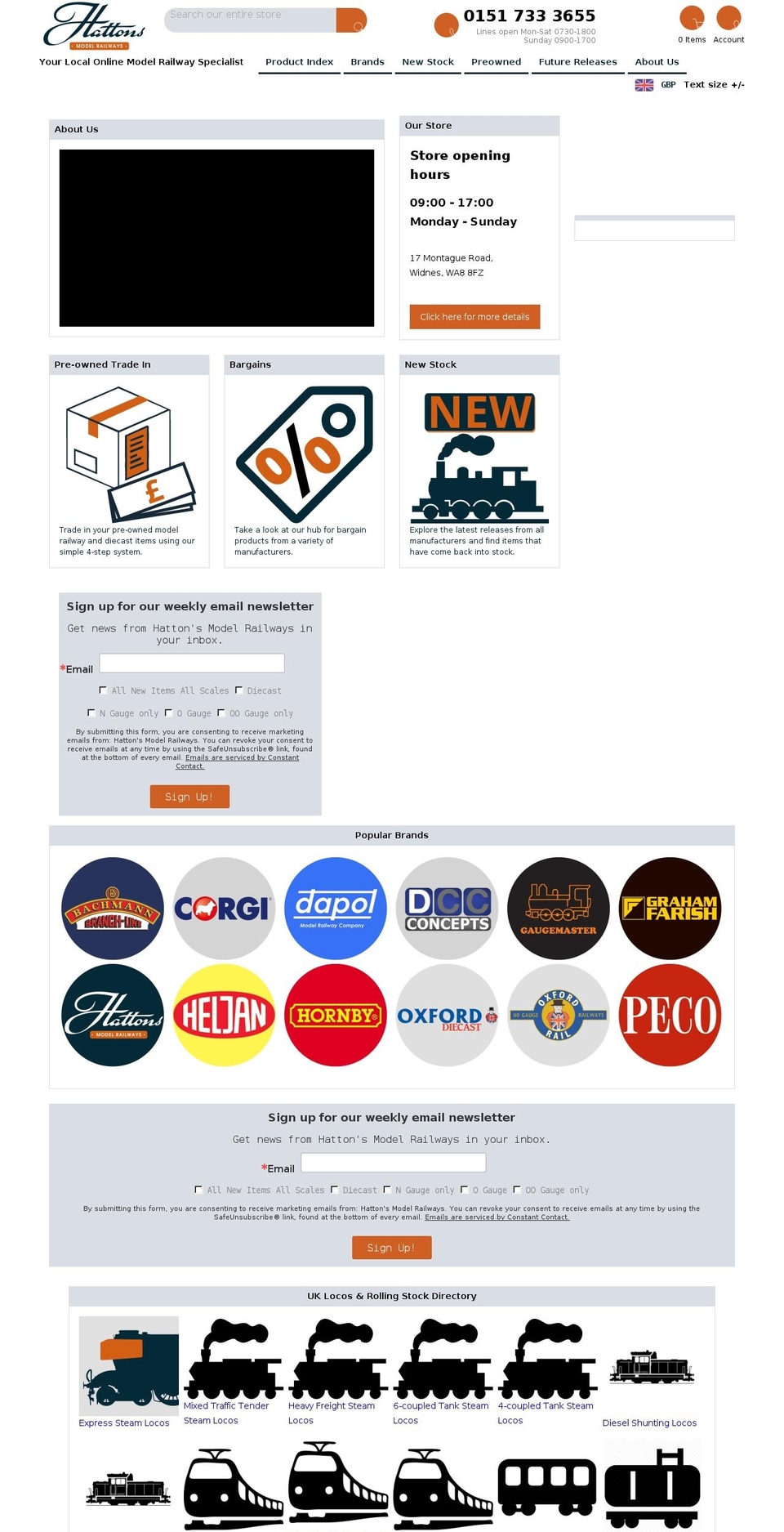 hattonshobbies.com shopify website screenshot