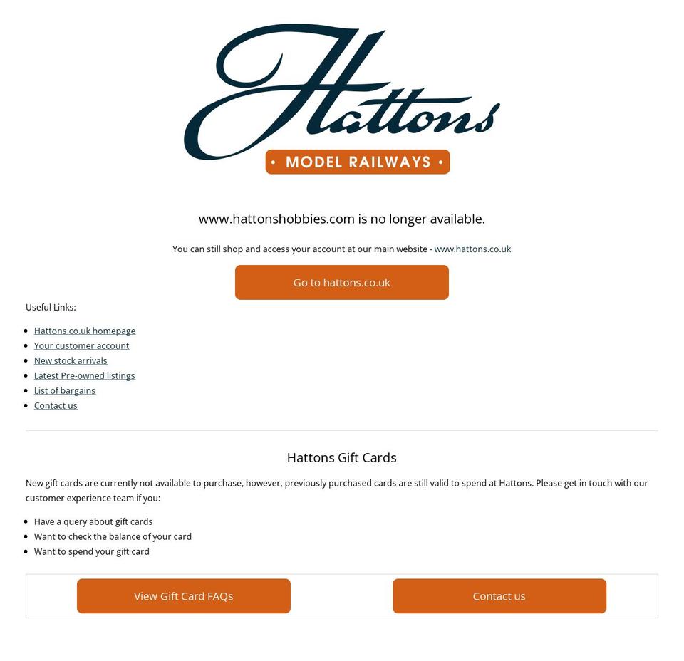 hattonsmr.myshopify.com — Shopify storefront screenshot