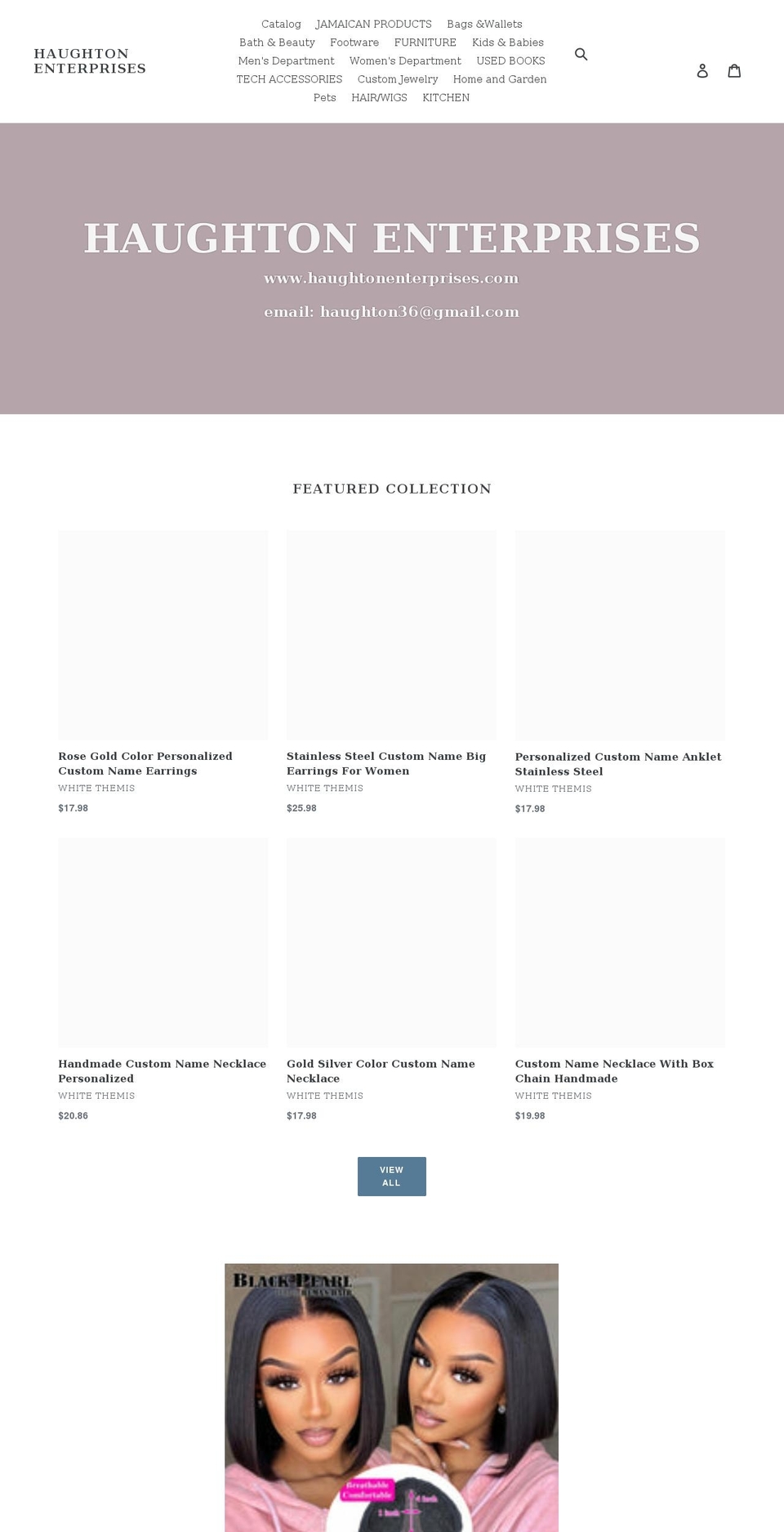 haughtonenterprises.com shopify website screenshot