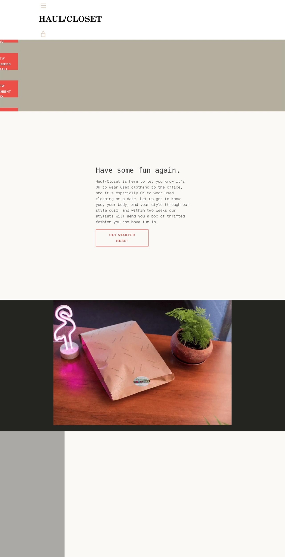 haulcloset.com shopify website screenshot