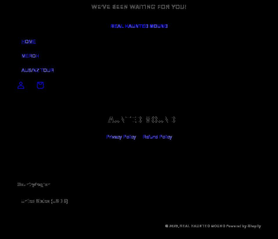 hauntedmound.com shopify website screenshot