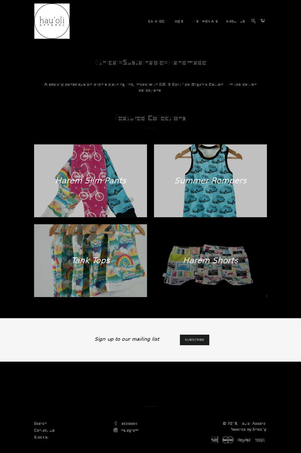 hauoliapparel.com shopify website screenshot