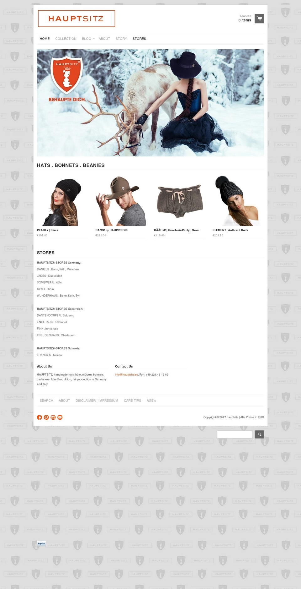 hauptsitz.eu shopify website screenshot