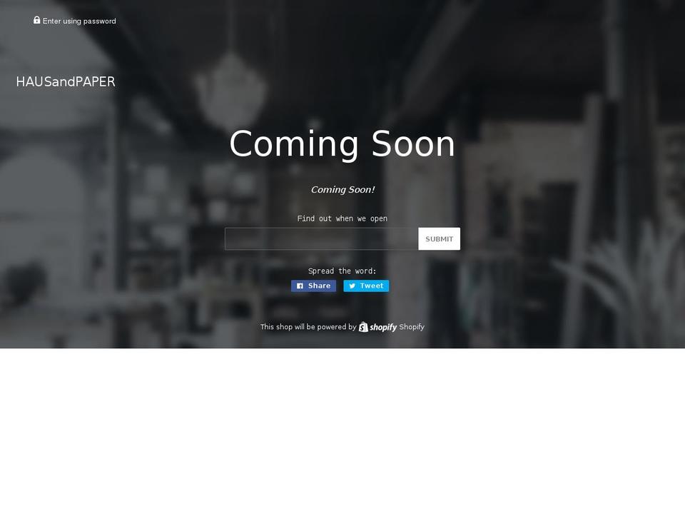 hausandpaper.com shopify website screenshot