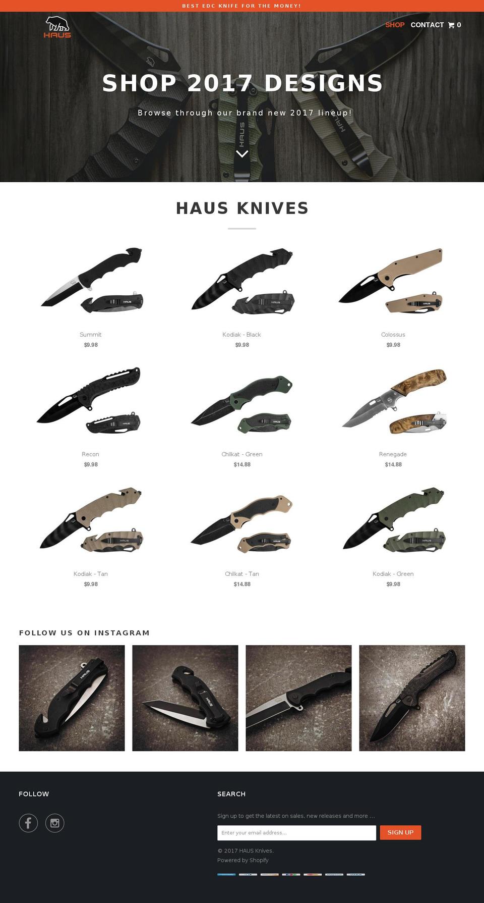 hausknives.com shopify website screenshot