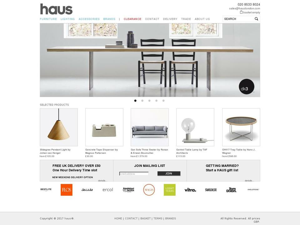 Production Shopify theme site example hauslondon.com